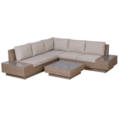 4Pcs Rattan Sofa Garden Set Coffee Table Chairs Loveseat Outdoor w/ Cushion