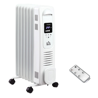 1630W Digital Oil Filled Radiator Portable Electric Heater with LED Display