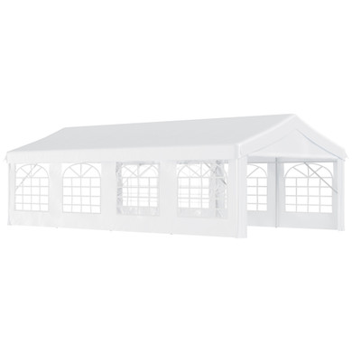 8m Gazebo Garden Marquee Canopy Party Carport Shelter White Outsunny