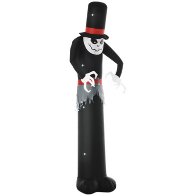  10ft Inflatable Halloween Skinny Ghost Tall Hat Blow-Up Outdoor LED Display