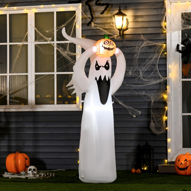  6FT 1.8m LED Halloween Inflatable Deco Floating Ghost & Pumpkin Party Outdoors 