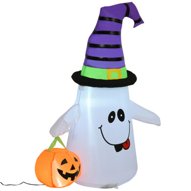  1.2m Witch Ghost Halloween Inflatable LED Pumpkin Lantern  Weather-Resistant 