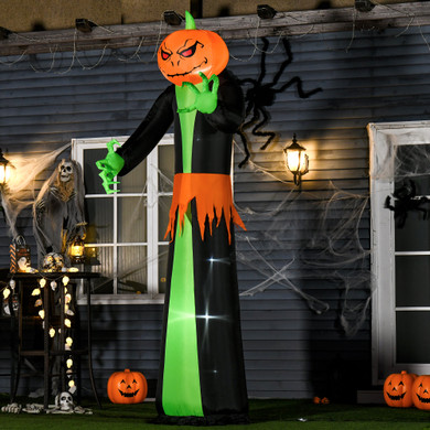  9FT Inflatable Halloween Pumpkin Ghost with Build-in LED Inflatable