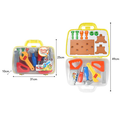 2 Pack 13 Piece Childrens Kids DIY Portable Tool Set Carry Case Play Set Toy