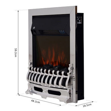 LED Flame Electric Fire Place-Silver