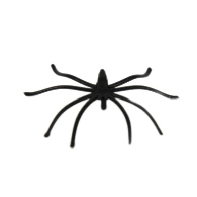 PACK OF 2 Pack of 24 Spooky Black Plastic Spiders 5cm Halloween Party Novelty Decorations