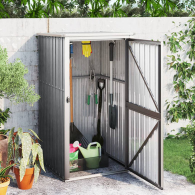 Garden Tool Shed 88x89x161 cm to 225 x 89 x 161 cm Galvanised Steel