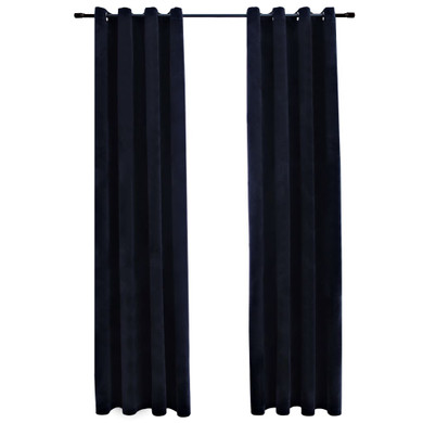 Blackout Curtains with Rings 2 pcs Velvet 140x175 cm