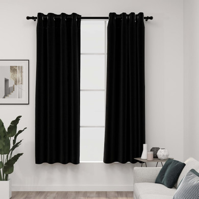 Linen-Look Blackout Curtains with Grommets 2pcs  140x175cm - 140 x 245 cm