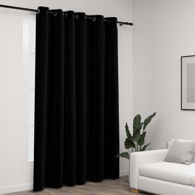 Linen-Look Blackout Curtains with Grommets 290x245cm