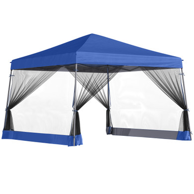 Outsunny 3.6m x 3.6m Pop Up Steel Frame Garden Gazebo Blue 