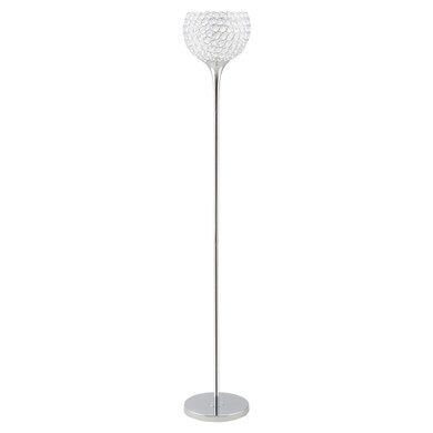 Floor Lamp with K9 Crystal Lampshade, E27 Bulb Switch Silver Lampshade