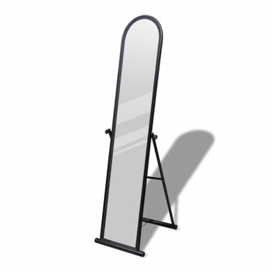 Floor Mirror Free Stand Full Length Rectangular Dressing Black /Gray