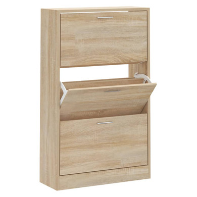 vidaXL Shoe Cabinet Sonoma Oak 63x24x103 cm Engineered Wood