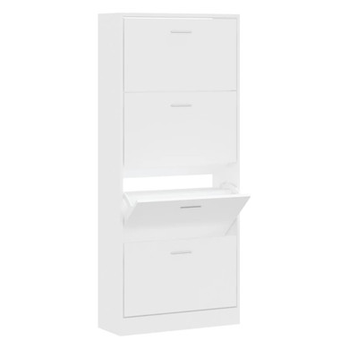 vidaXL Shoe Cabinet White 63x24x147 cm Engineered Wood