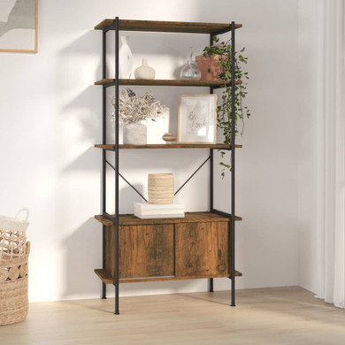 vidaXL 5-Tier Shelving Unit with Cabinet 80x40x163 cm Steel and Engineered Wood