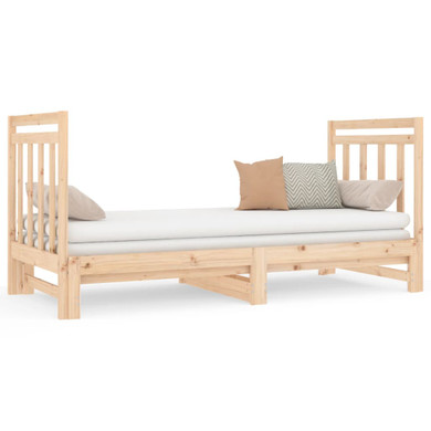 vidaXL Pull-out Day Bed 2x(90x190) cm Solid Wood Pine