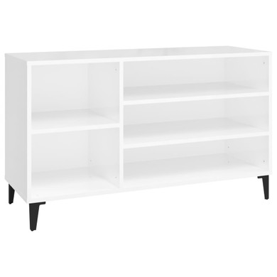 vidaXL Shoe Cabinet High Gloss White 102x36x60 cm Engineered Wood