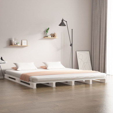 vidaXL Bed Frame White 120x200 cm Solid Wood Pine