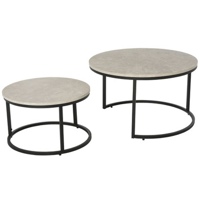 2 Pcs Stacking Coffee Table Set