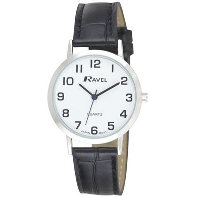 Ravel Gents Classic Strap Watch Black / Silver