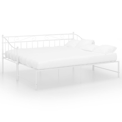 Pull-out Sofa Bed Frame in Black, White & Grey - Metal - 90x200cm