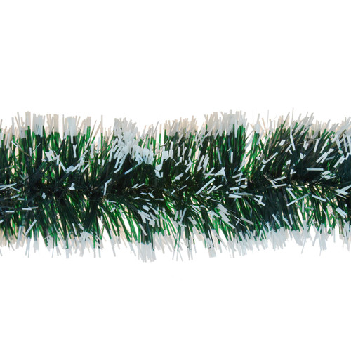 3 Meters 6 PLY 10 cm Snow Tipped Tinsel GREEN