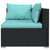vidaXL 6 Piece Garden Lounge Set with Water Blue Cushions Poly Rattan Black