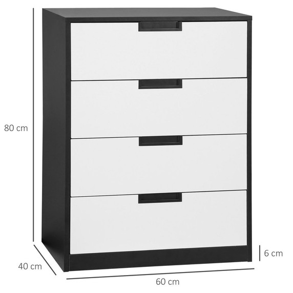 Chest of Drawers 4 Drawers Cabinet Organiser Unit with Handles for Bedroom