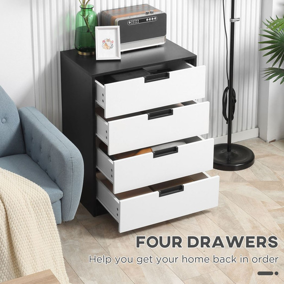 Chest of Drawers 4 Drawers Cabinet Organiser Unit with Handles for Bedroom