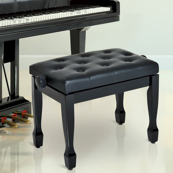 Classic Digital Keyboard Piano Bench Padded Seat Stool Solid Wooden