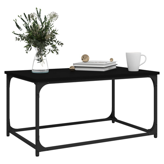 Coffee Table Black 80x50x40 cm Engineered Wood and Iron