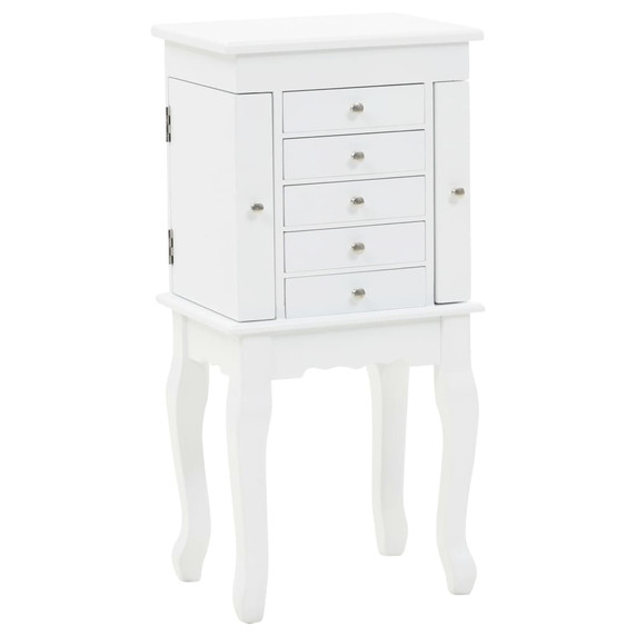 vidaXL Free Standing Jewellery Cabinet White