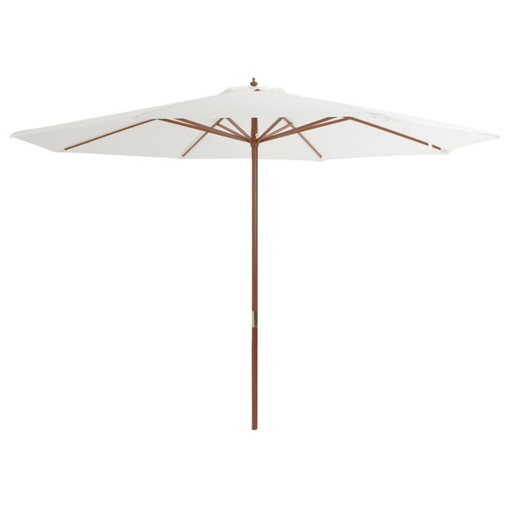 Outdoor Parasol with Wooden Pole - 350cm - sand white,green,anthracite,taupe,burgundy,terracotta,black,blue