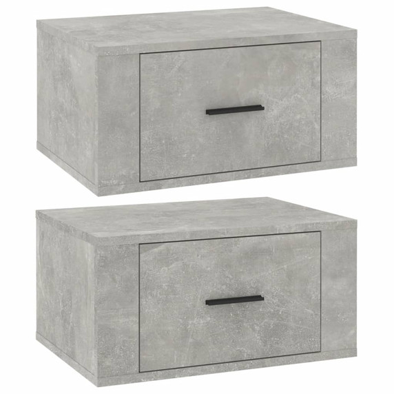 Wall-mounted Bedside Cabinets 2 pcs Concrete Grey 50x36x25 cm