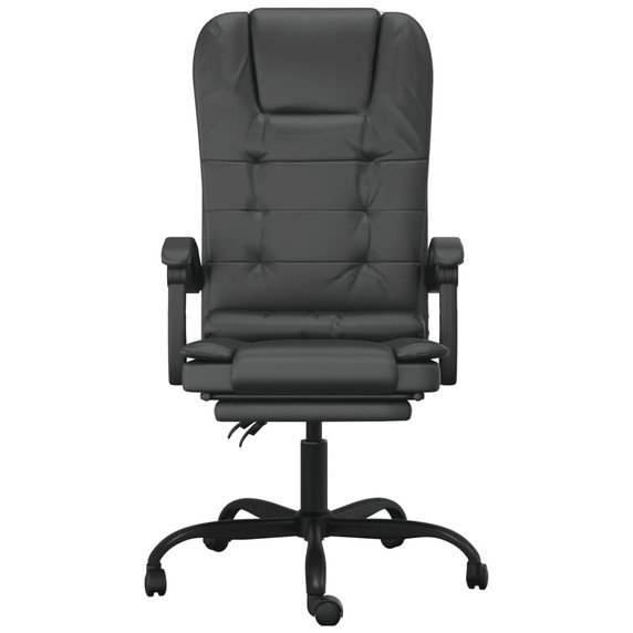 Massage Reclining Office Chair Black Faux Leather