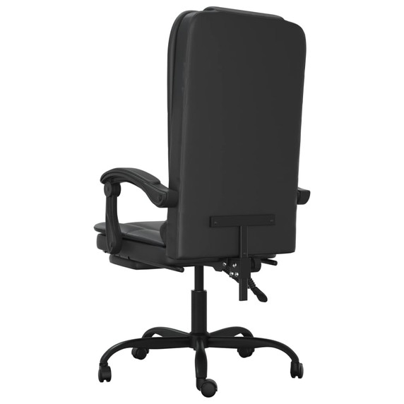 Massage Reclining Office Chair Black Faux Leather