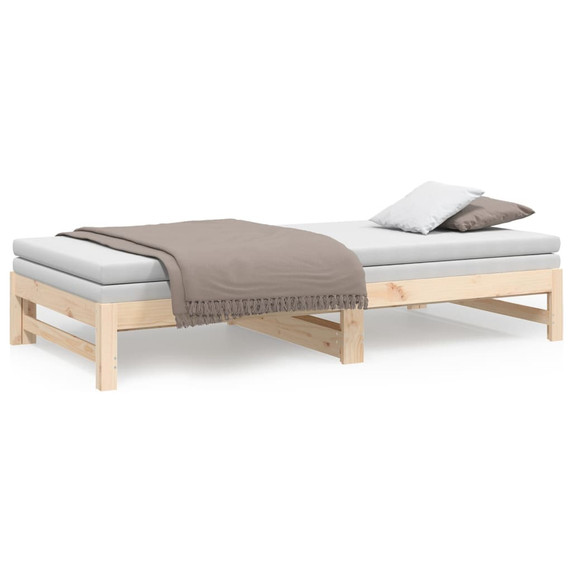 Pull-out Day Bed 2x(100x200) cm Solid Wood Pine