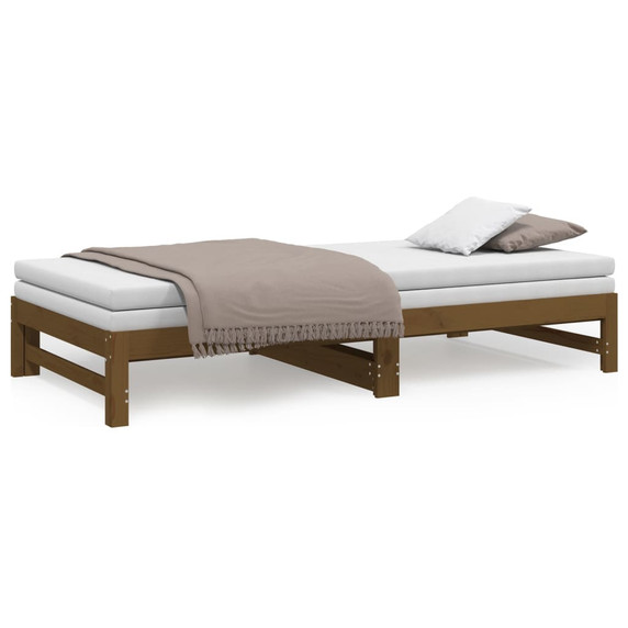 Pull-out Day Bed Honey Brown 2x(80x200) cm Solid Wood Pine
