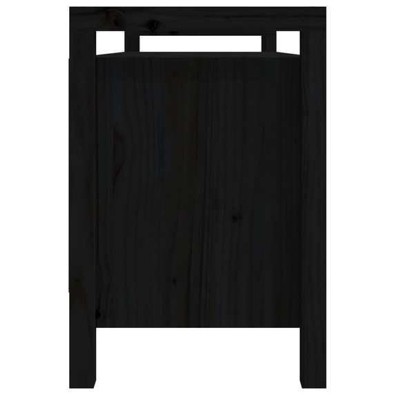 Hall Bench Black 110x40x60 cm Solid Wood Pine