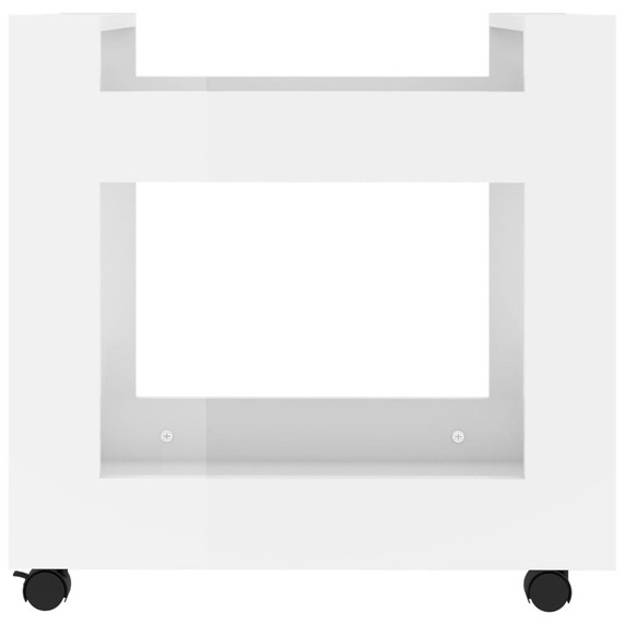 vidaXL Desk Trolley High Gloss White 60x45x60 cm Engineered Wood