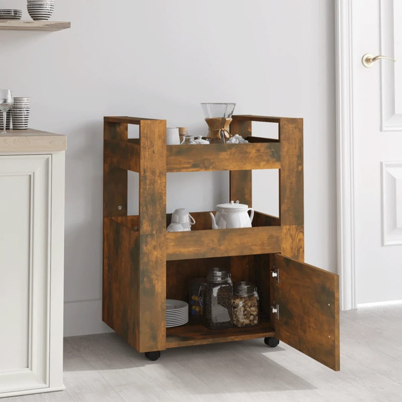 Kitchen Trolley Smoked Oak