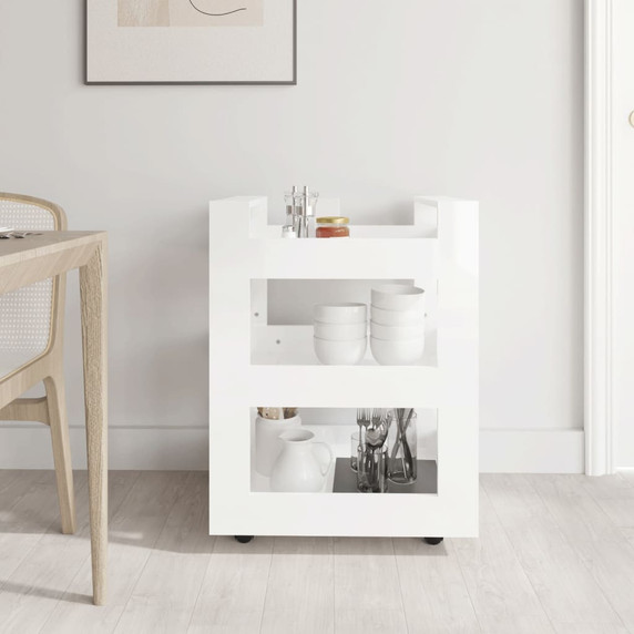 Kitchen Trolley High Gloss White