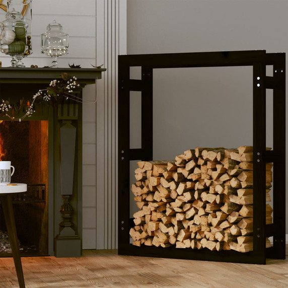 Firewood Rack Black