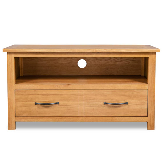 TV Cabinet 90x35x48 cm Solid Oak Wood