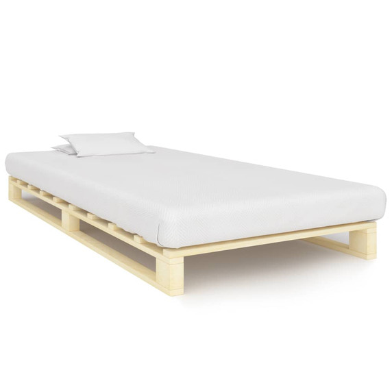 Pallet Bed Frame - Solid Pine Wood - 90x200cm to 200x200cm - wood colour/grey/brown