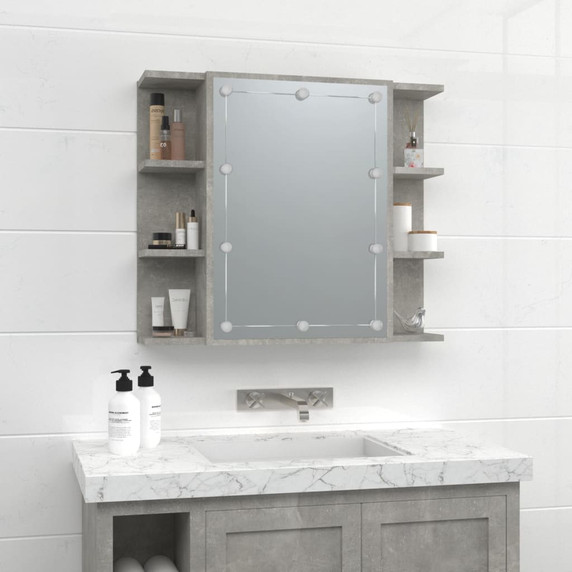 Mirror Cabinet with LED 70x16.5x60cm