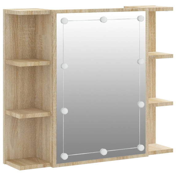 Mirror Cabinet with LED 70x16.5x60cm