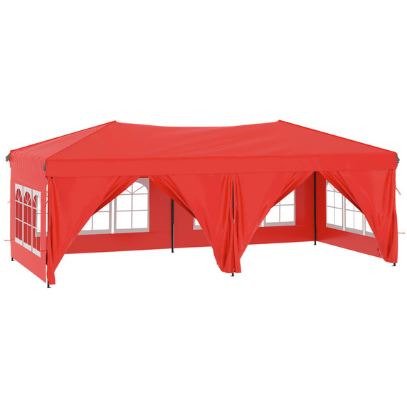 Folding Party Tent with Sidewalls Red
