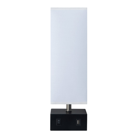 Colette  Modern Table Standing Lamp with Built-In USB Port, White